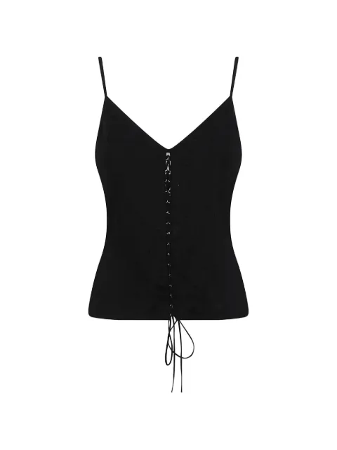 Alexander McQueen floral-jacquard lace-up top Black 870414Q1BG3