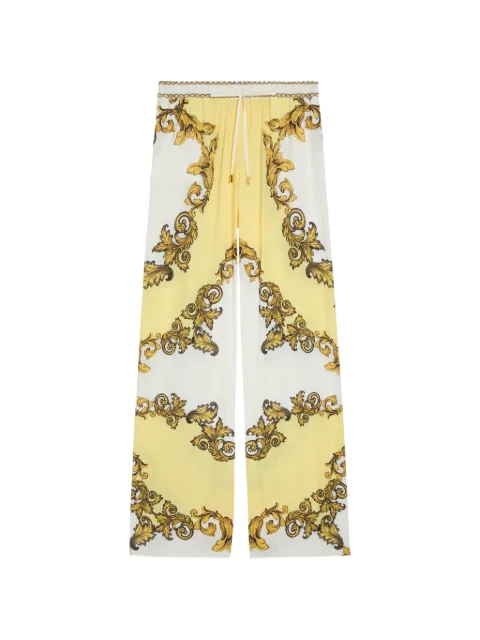 alice + olivia Ojai baroque-print drawstring palazzo pants Yellow CC604P20104R752