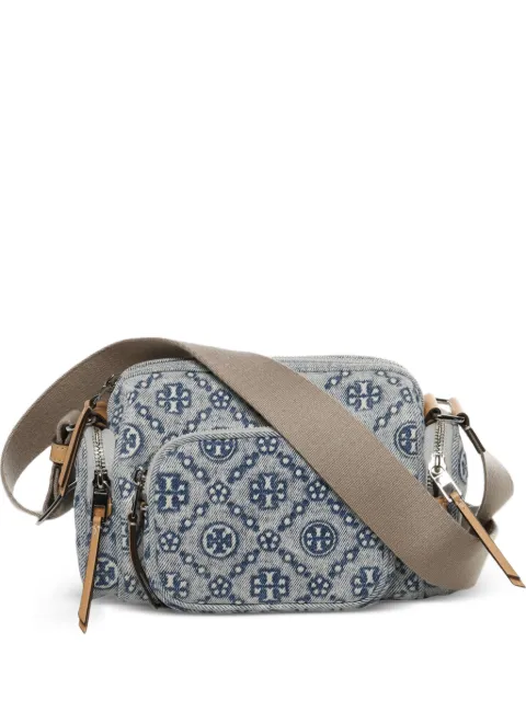 Tory Burch T monogram denim pocket cross body bag Blue 178825