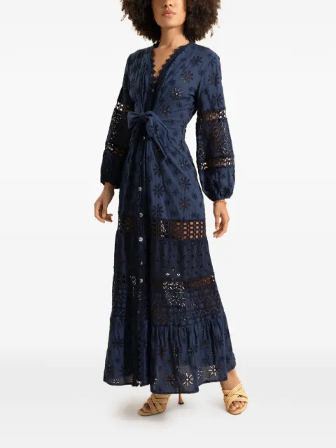 Temptation Positano Noce floral-print maxi dress Blue NOCENAVY