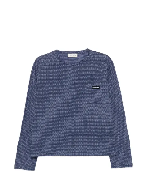 Miu Miu chest-pocket T-shirt Blue MJLA47SOOO19J4