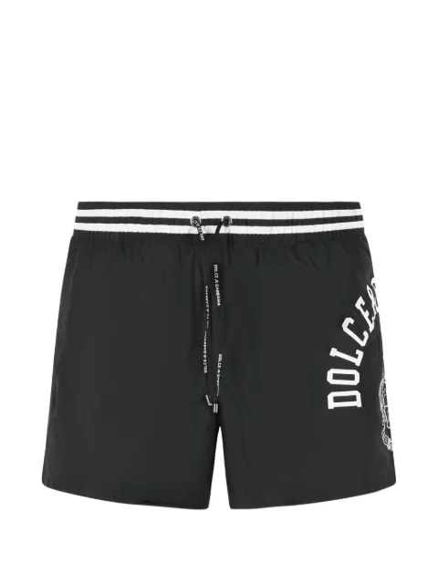 Dolce & Gabbana contrast logo print swimsuit Black M4F34TON0CV