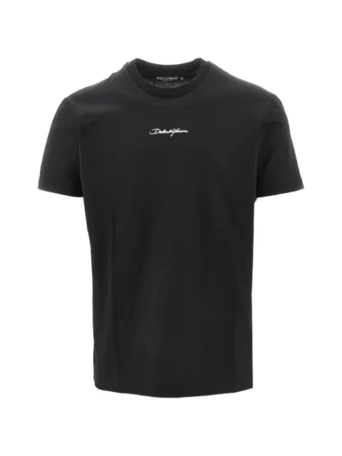 Dolce & Gabbana cotton T-shirt with logo Black G8RN8ZG7P0C