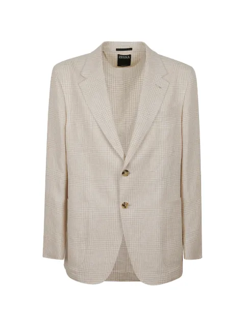 Zegna houndstooth-pattern blazer Neutrals 349571A31