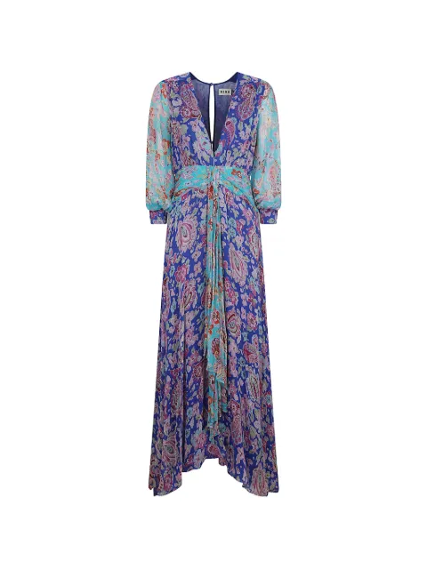 Rixo Meera paisley-print floral-print dress Purple 0178922608067