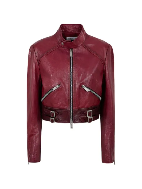 Alexander McQueen buckled leather jacket Red 869035Q5ARC