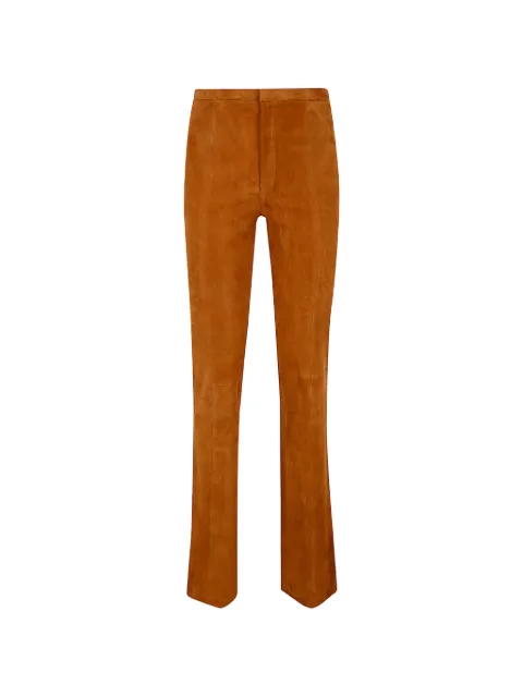 Stouls suede slim-fit trousers Brown ICHAMVELOURSCOYOTTE