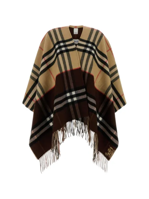 Burberry Check fringed cape Neutrals 8118277