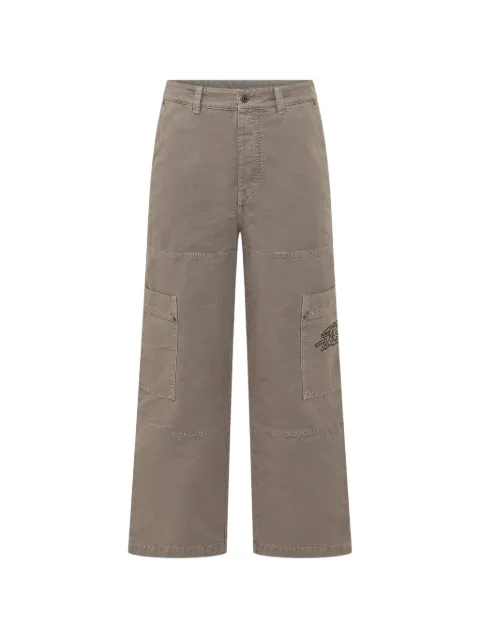 Off-White embroidered-logo cargo pants Grey OMCF04ES26FAB0012050