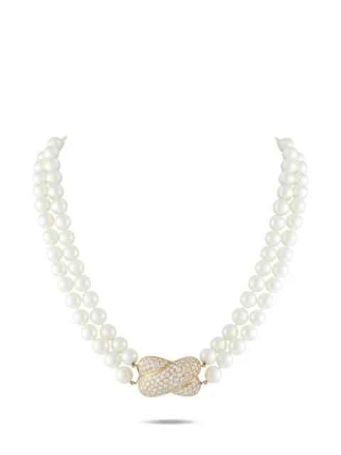 LB Exclusive diamond pearl necklace Gold MF16012326