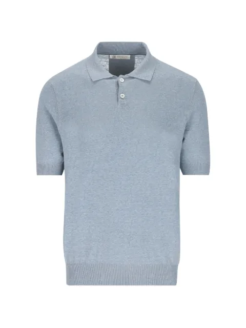Brunello Cucinelli short-sleeve polo shirt Blue MSL806105C7864