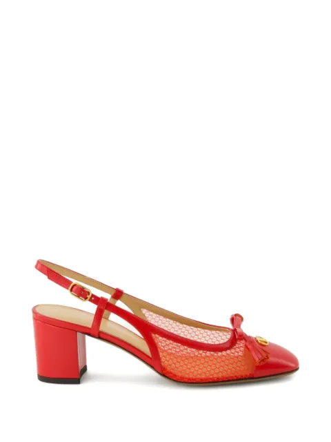 Valentino Garavani Valet Du Roi slingback pump in mesh and kidskin 60mm Red WS0MH9PDY
