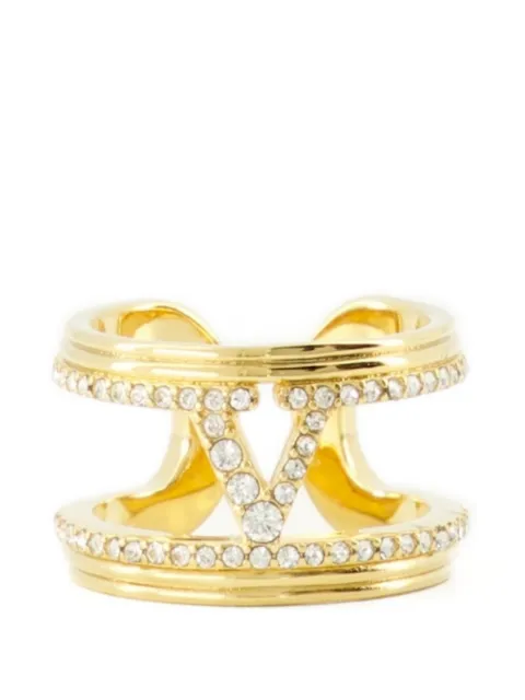 Valentino Garavani crystal-embellishment ring Gold WJ0Y58YCW