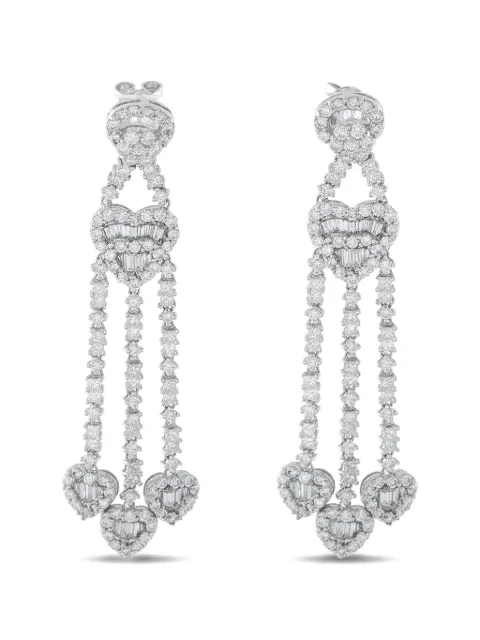 LB Exclusive diamond heart drop earrings Silver MF29011626