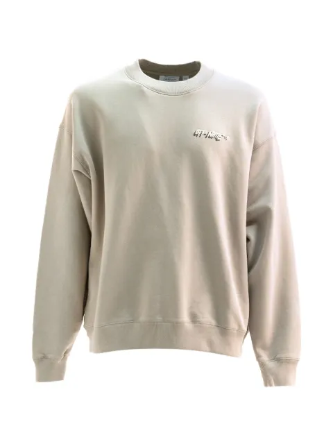 Off-White logo-detail crew-neck sweatshirt Neutrals 44MBA054S26F004250
