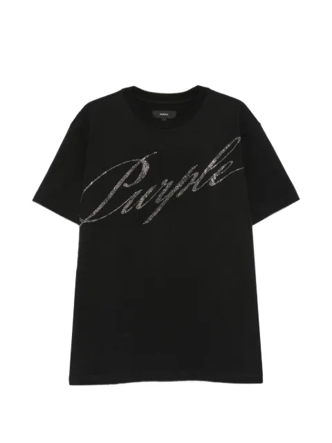 Purple Brand crystal-embellished logo-script T-shirt Black P117HWBH326
