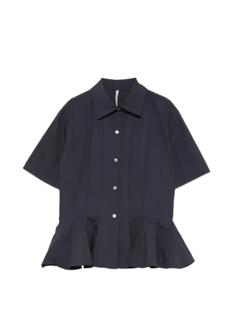 Liviana Conti peplum-hem short-sleeve shirt Blue F6SK09