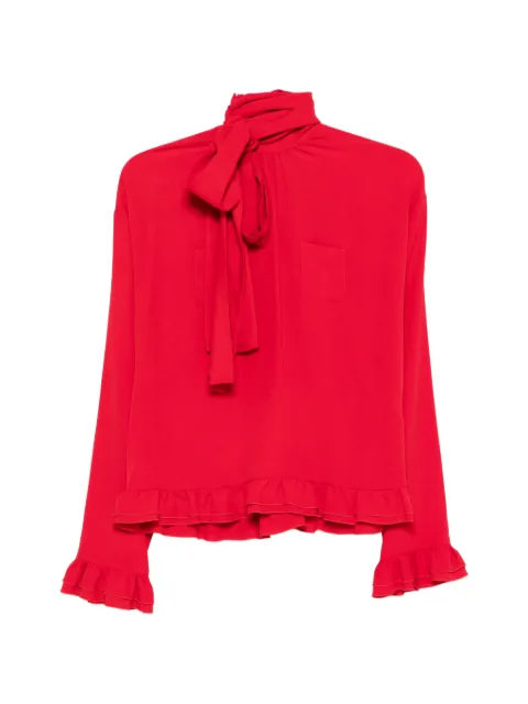 Nº21 bow ruffled shirt Red G0515111