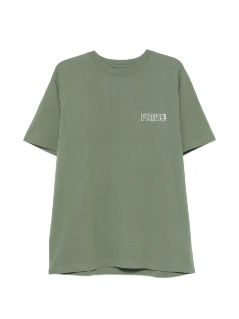 Purple Brand logo-print jersey T-shirt Green P117HWLR326