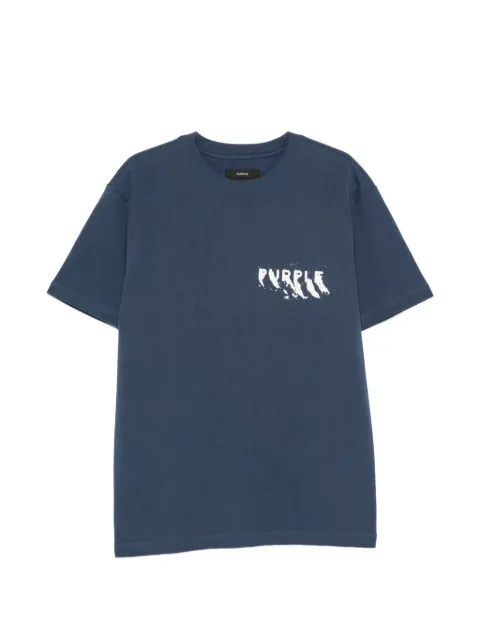 Purple Brand logo-print T-shirt Blue P117HWSS326