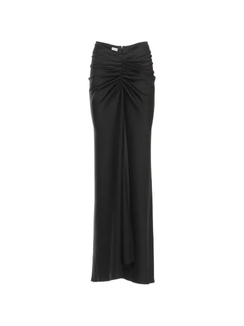 THE ANDAMANE Iris ruched satin-finish maxi skirt Black T190347ATNP229999