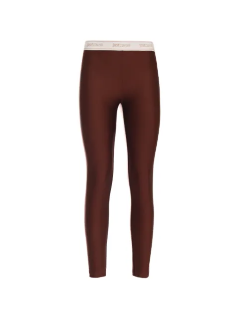 Just Cavalli logo-waistband leggings Brown 80PAC100J0108