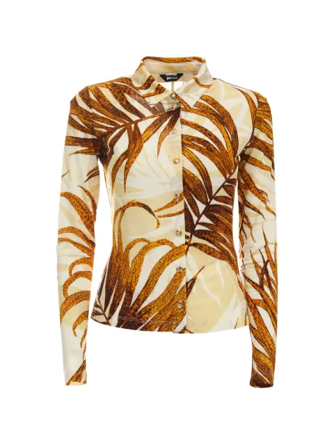 Just Cavalli leaf-print shirt Neutrals 80PAL228JS560