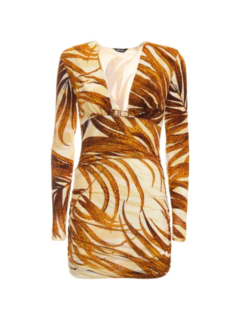 Just Cavalli V-neck floral mini dress Neutrals 80PAO957JS560