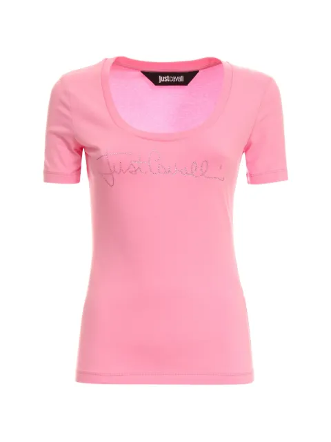 Just Cavalli logo-detail T-shirt Pink 80PAHE22CJ112