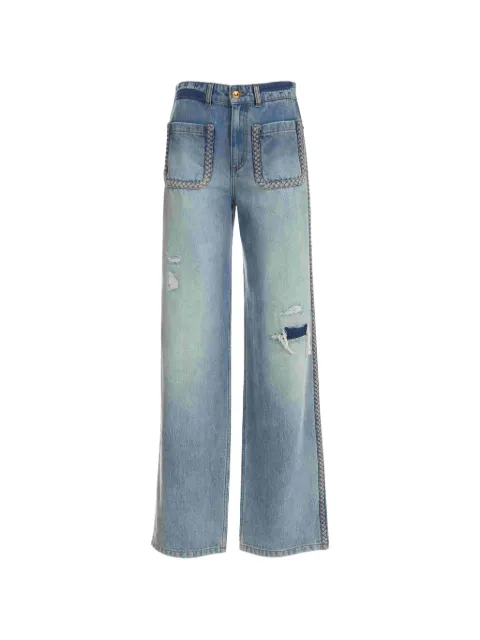 Just Cavalli braided ripped jeans Blue 80PAB5T3CDWCD
