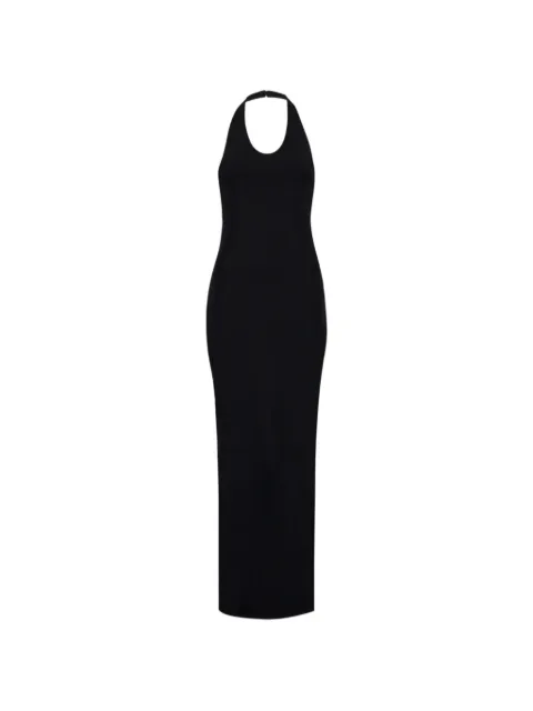 La Galpa Aziza backless halterneck maxi dress Black AZVIN