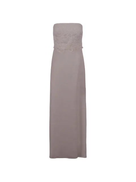 Ermanno Scervino lace-panel strapless maxi dress Neutrals D484Q304ZQR