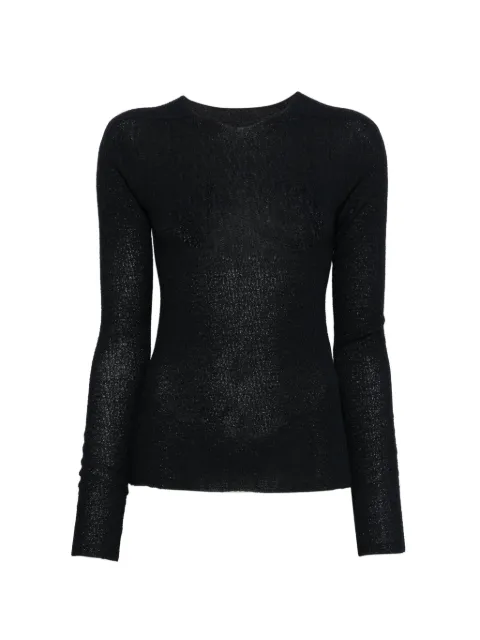 Issey Miyake round-neck long-sleeve top Black IM58KN251