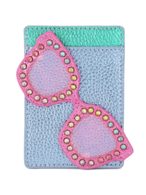 Kurt Geiger London sunglasses-motif leather card holder Blue 5605886019