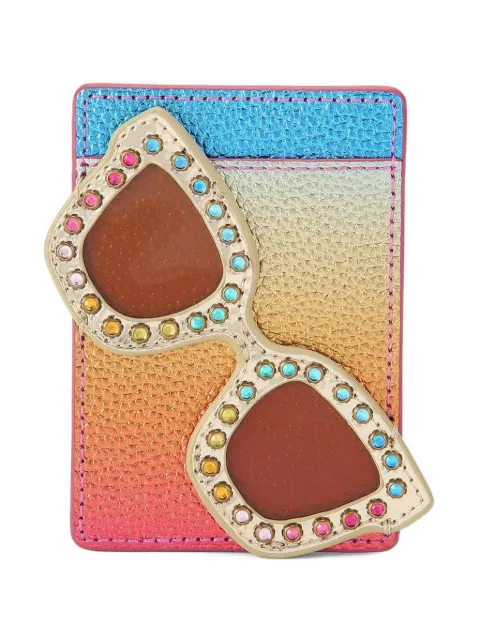 Kurt Geiger London crystal-embellished sunglasses metallic card holder Orange 5605899019