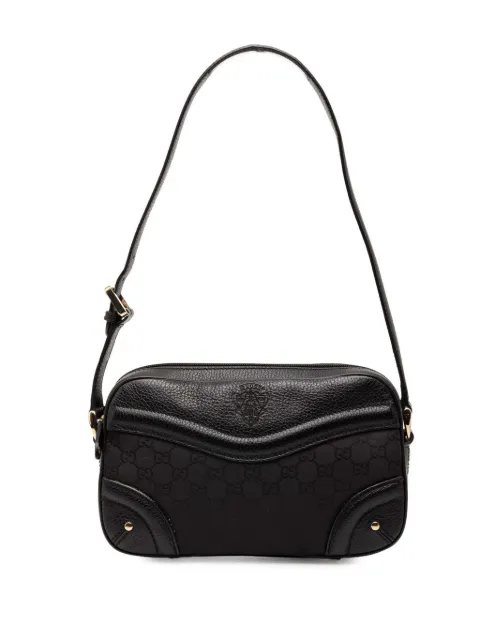 Gucci Pre-Owned 2000-2015 GG Nylon Crest shoulder bag Black 71YRH5R35VR1O5RP