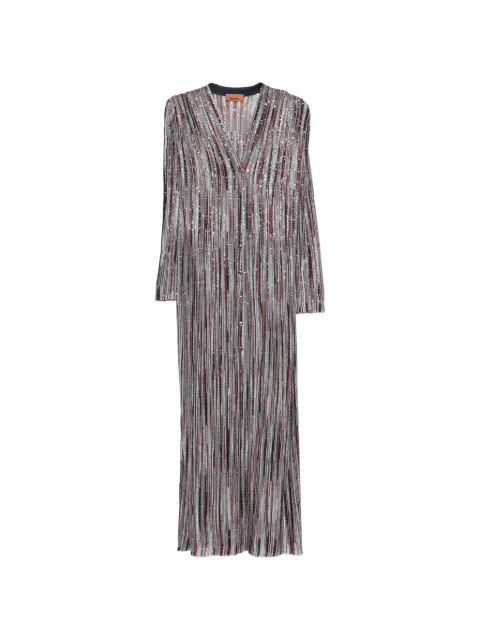 Missoni striped V-neck cardigan Silver DS26SM0FBK01H1