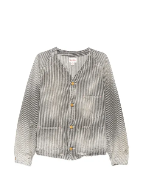 KAMIYA striped denim jacket White G16BL032BLACK