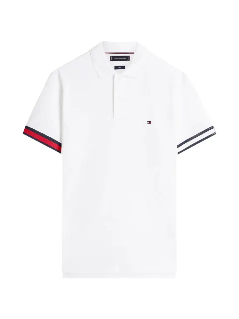 Tommy Hilfiger striped trim polo shirt White MW0MW42743