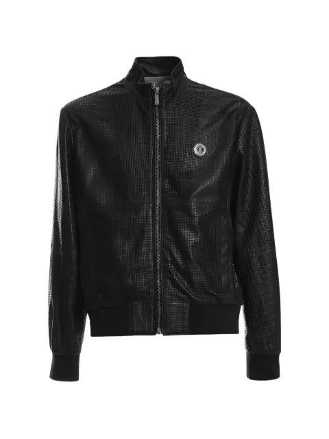 Just Cavalli perforated leather jacket Black 80OAVP16CPIP1