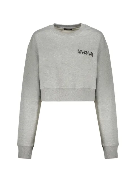 Balmain cropped sweatshirt Grey GF6JO080BB04