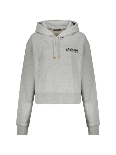 Balmain logo hoodie Grey GF6JR030BB04