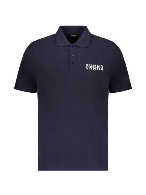 Balmain short-sleeve polo shirt Blue GH6GC026BB04