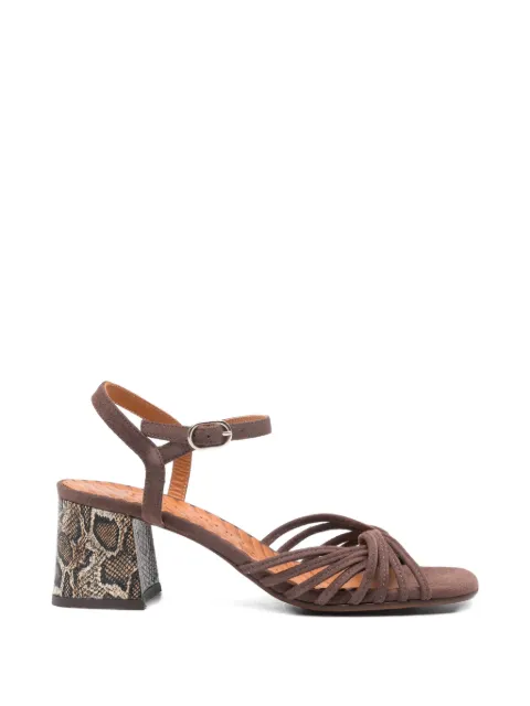 Chie Mihara Leske snakeskin-print-heel sandals Brown LESKE