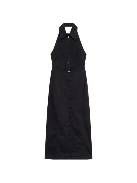 Blumarine plissé button midi dress Black 2A817A