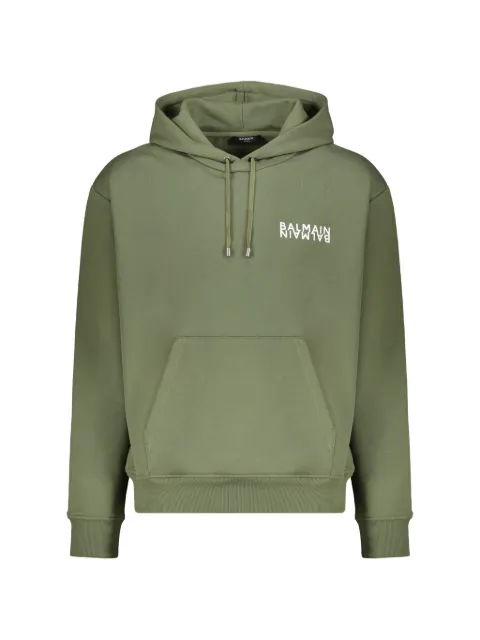 Balmain logo hoodie Green GH6JR090BB04