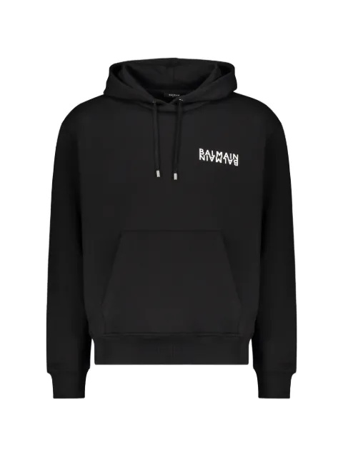 Balmain logo hoodie Black GH6JR090BB04