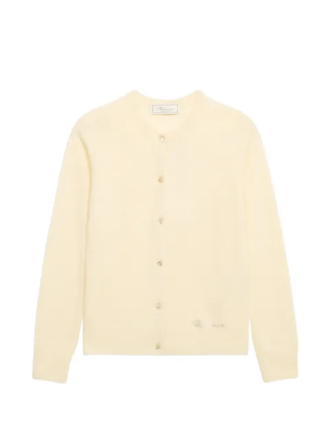 Blumarine strass embroidered cashmere cardigan Neutrals 2M691A