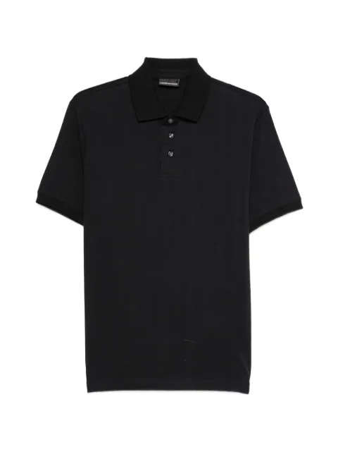 Emporio Armani monogram-pattern polo shirt Blue EM004912AF10762