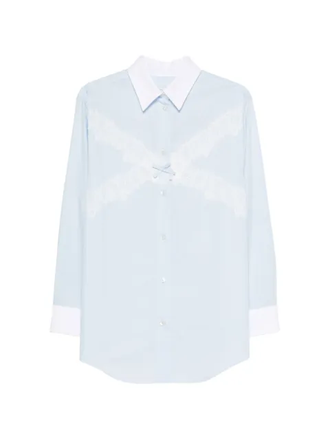 Viktor & Rolf lace-trimmed bow-detail shirt Blue XS0010019426